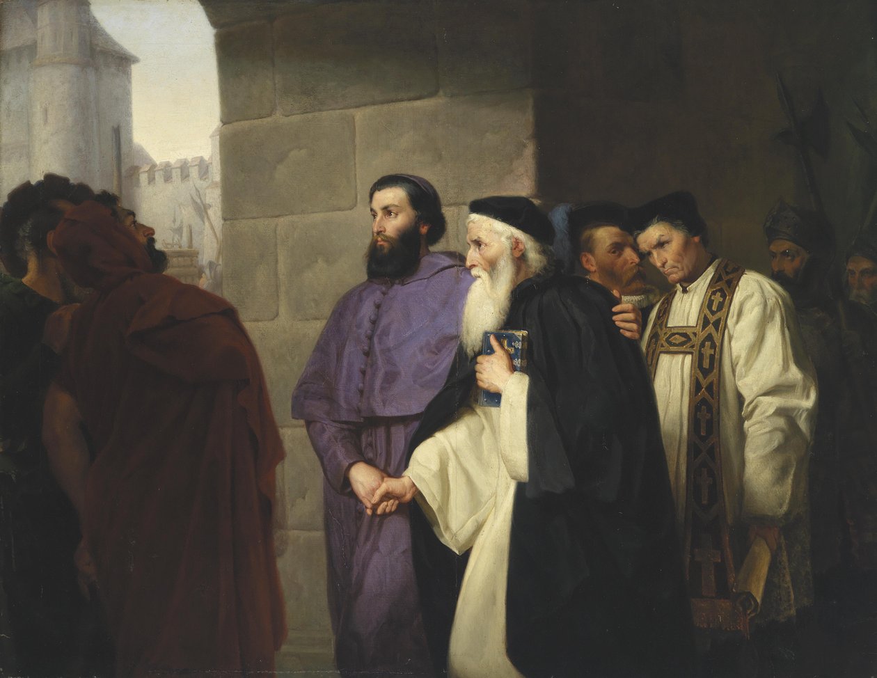 Hugh Latimer ve Nicholas Ridley kazığa giderken by Hermann Schweder