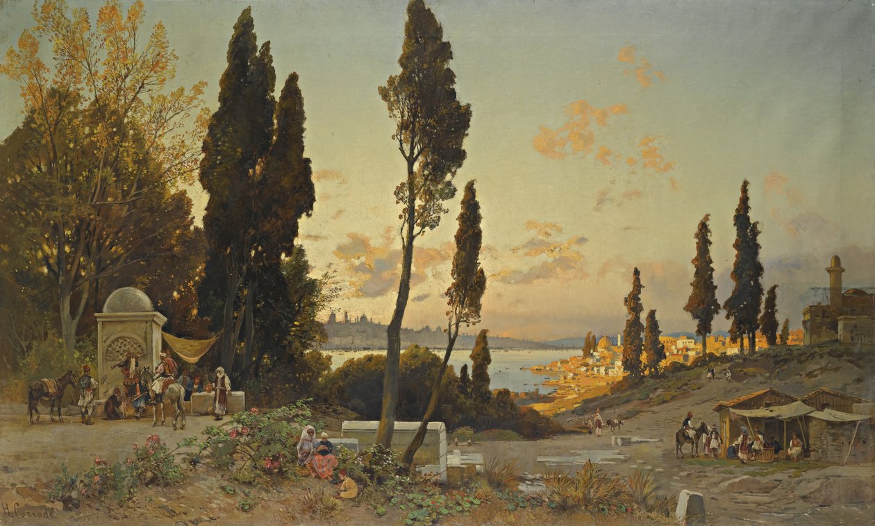 Boğaz manzarası, Konstantinopolis by Hermann David Salomon Corrodi