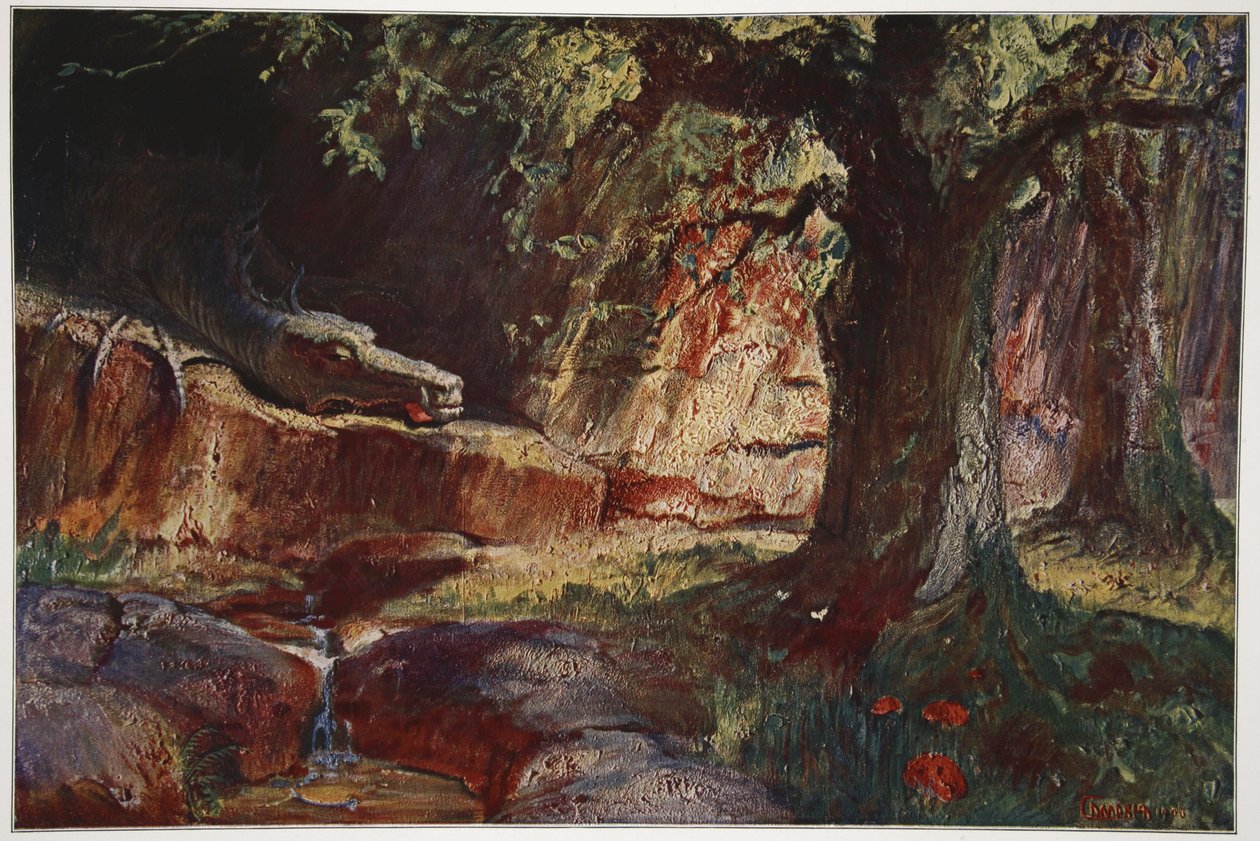 Fafner mağarasında, 1906 by Hermann Hendrich