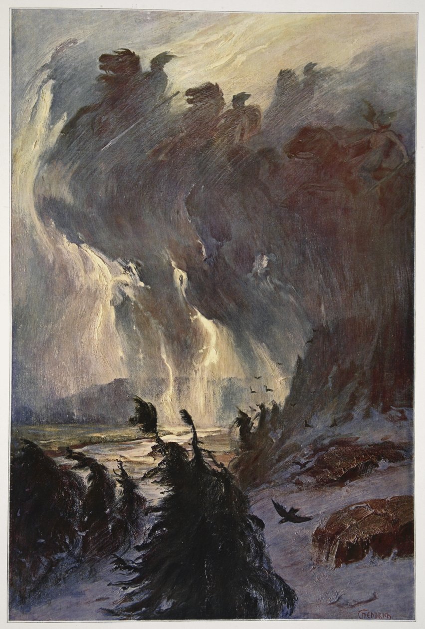 Valkyrielerin Yolculuğu, 1906 by Hermann Hendrich