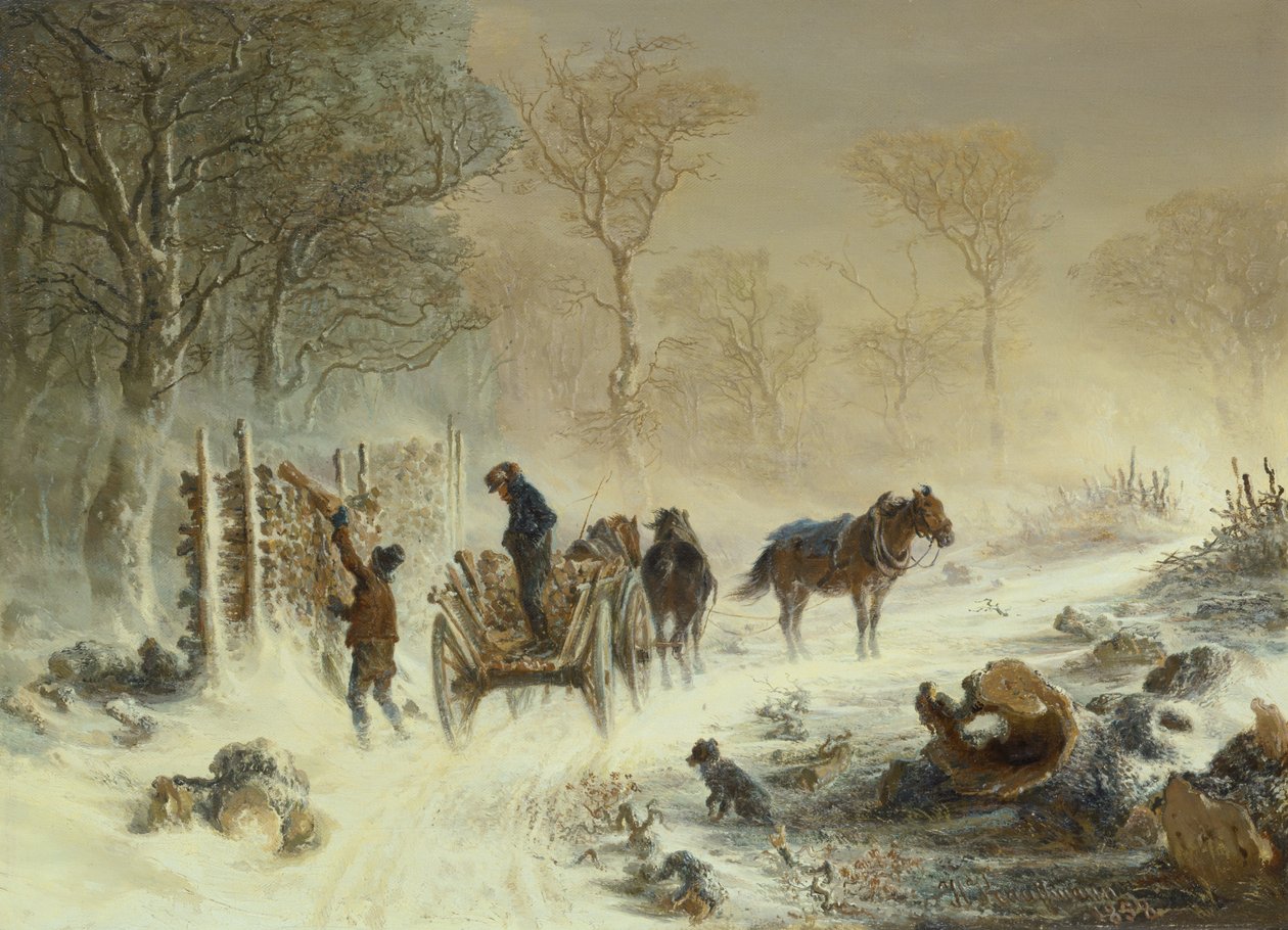 Karda Odun Yükleme, 1858 by Hermann Kauffmann