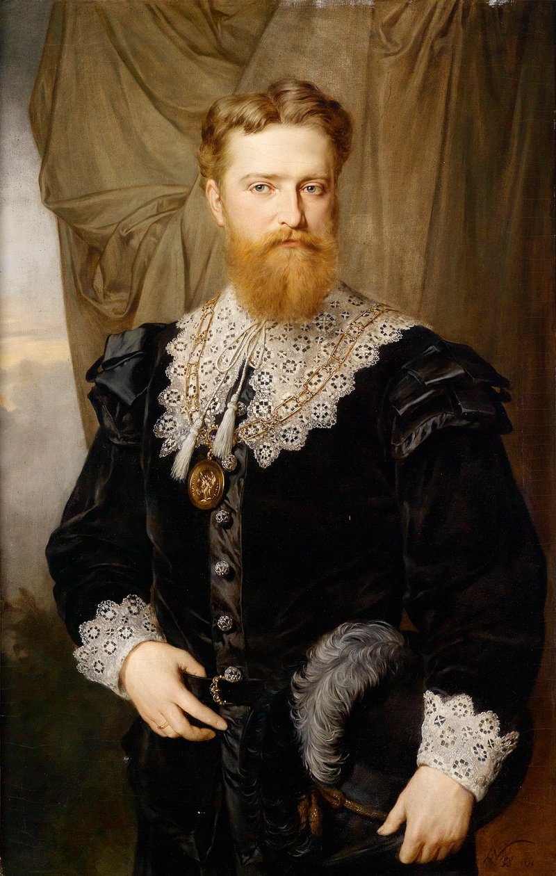 ""Tarihi kostümlü Avusturyalı politikacı Karl Lueger'in portresi"" (Tarihi Kostümlü Karl Lueger Portresi (1844-1910) Hermann Nigg (1849-1928) by Hermann Nigg