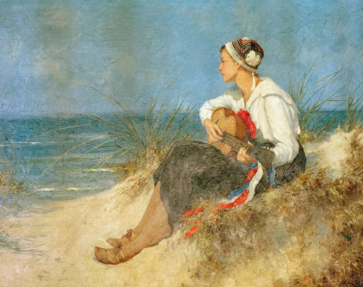 Sahilde düşünceli saat by Hermann Seeger