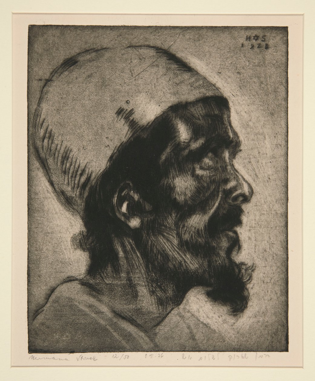 Profilde erkek kafa (kör bir adamın?) by Hermann Struck