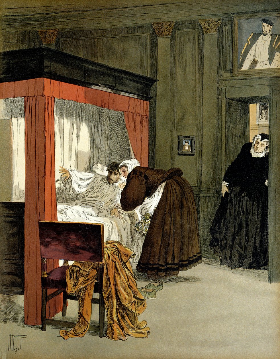 Charles IX (1550-1574), Fransa kralı, hemşiresiyle birlikte ölüyor. Hermann Vogel