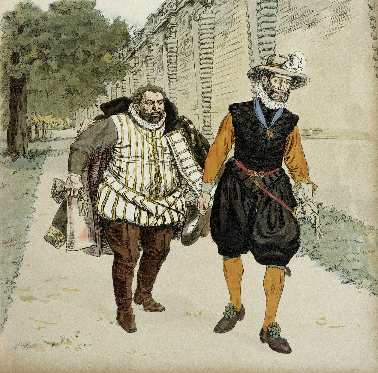 Henry IV (1553-1610) ve Charles de Lorraine, Mayenne Dükü (1554-1611). 1596