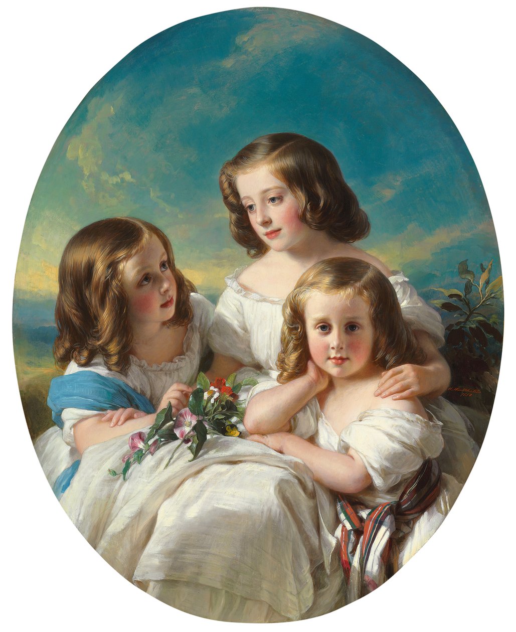 Chateaubourg Ailesinden Üç Genç Kız, 1850 by Hermann Winterhalter