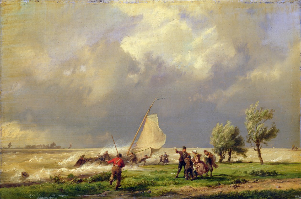 gemi enkazı by Johannes Hermann Barend Koekkoek