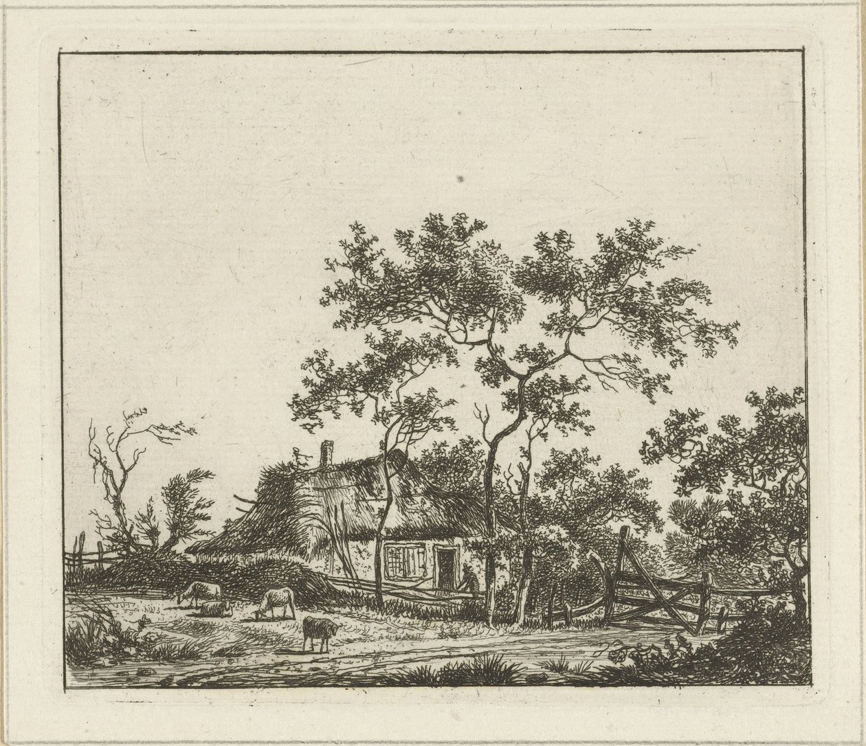 Çiftlik ile manzara Altı manzara (nesne üzerindeki başlık) by Hermanus Fock