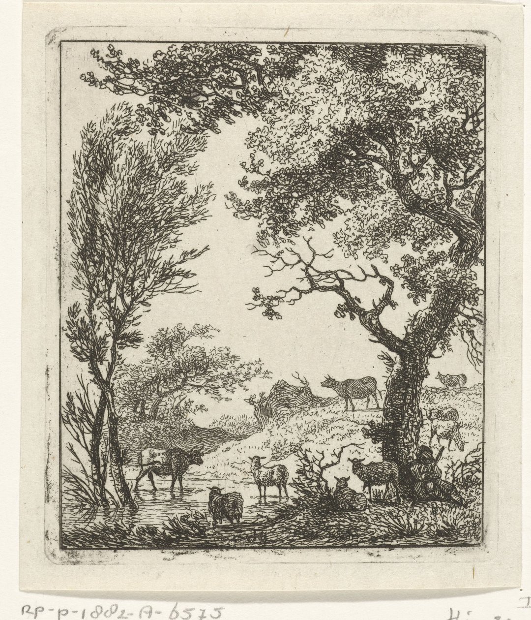 Sığır sürüsü ile manzara by Hermanus Fock