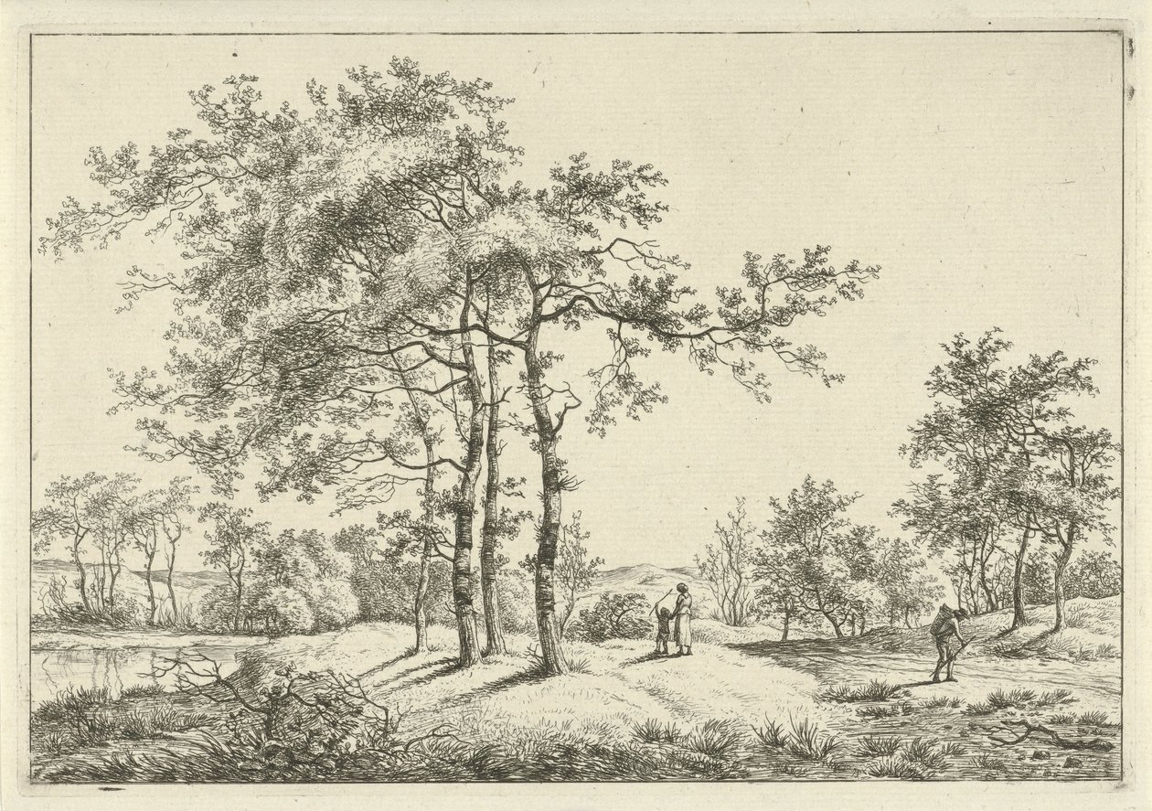 Anne ve çocuk ile manzara by Hermanus Fock