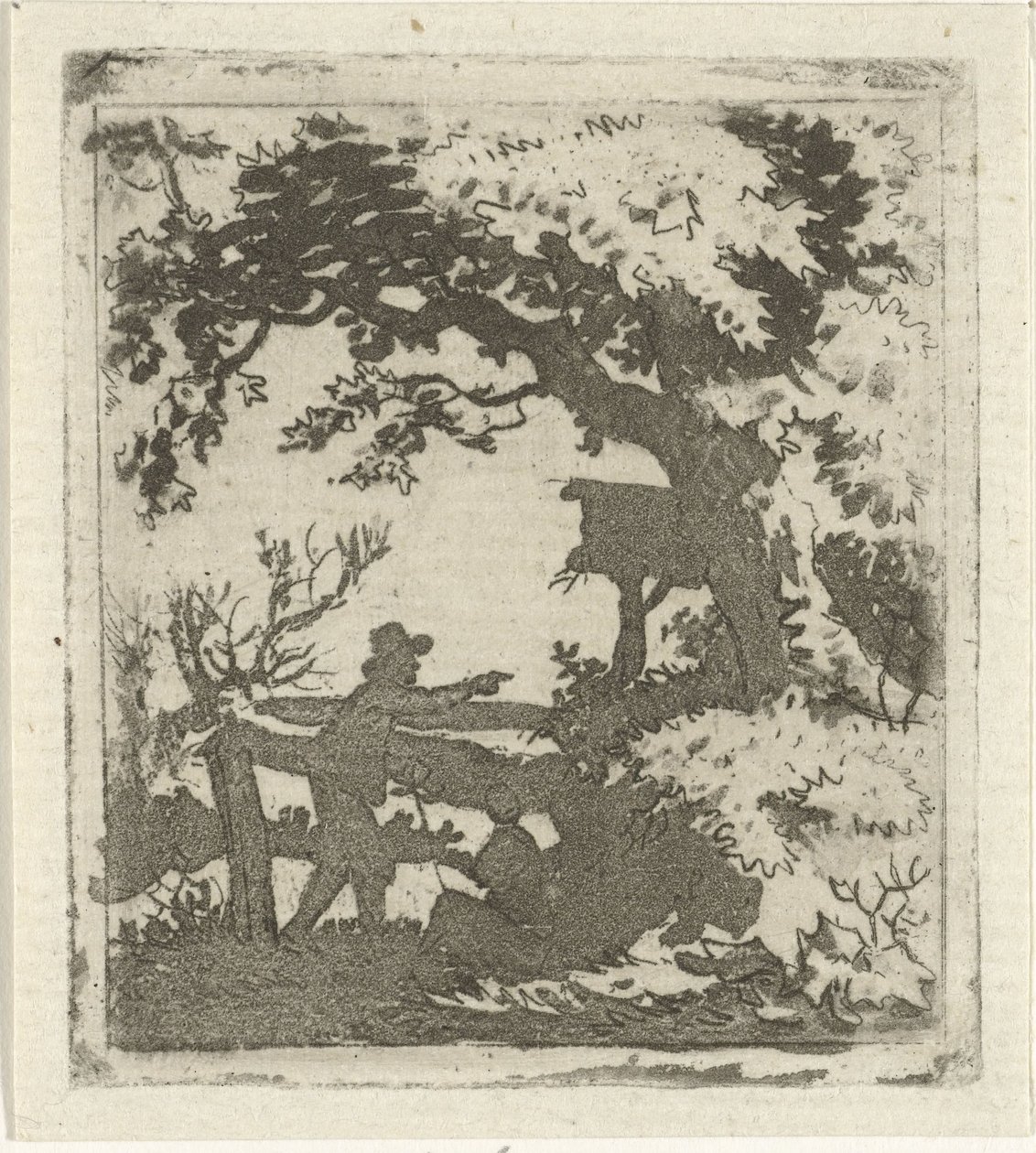 İki kişi ile manzara yol sormak by Hermanus Fock