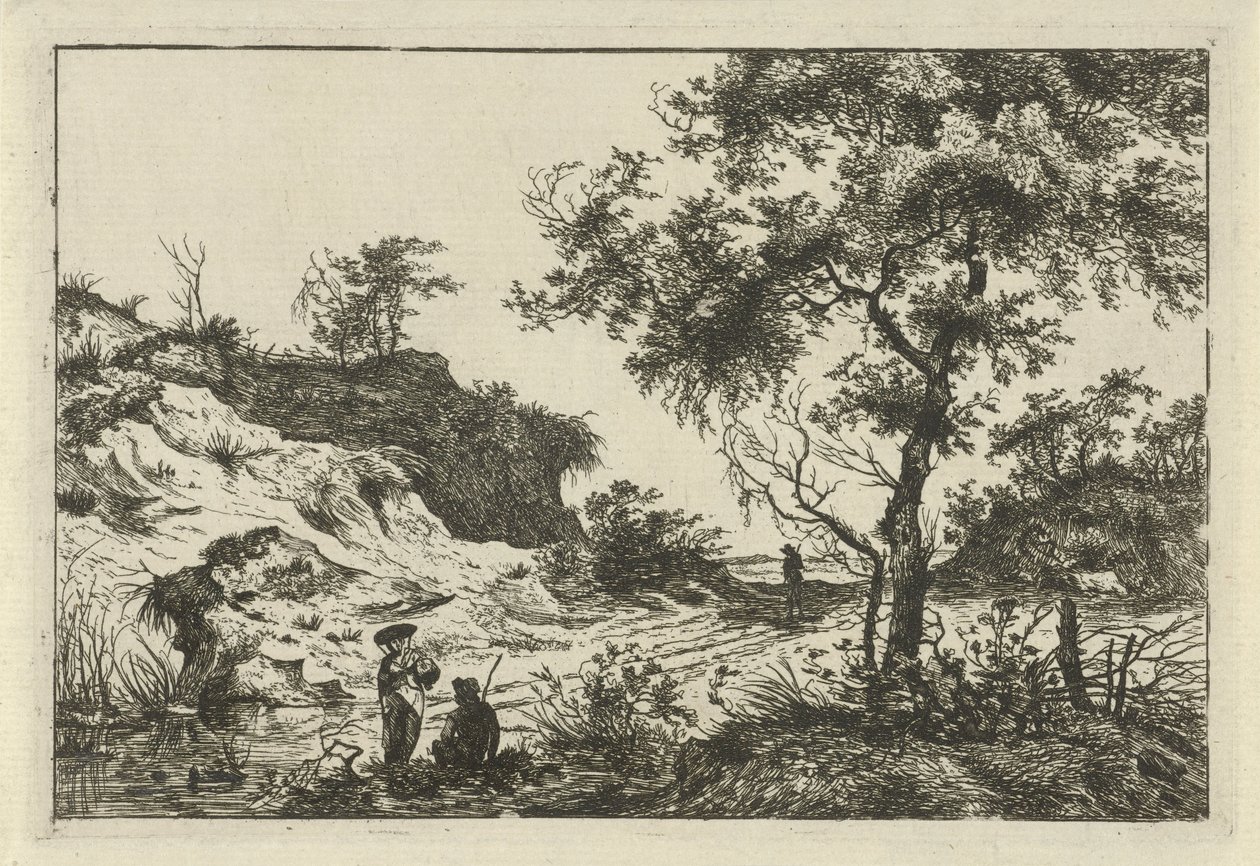 Şapkalı kadınla manzara by Hermanus Fock