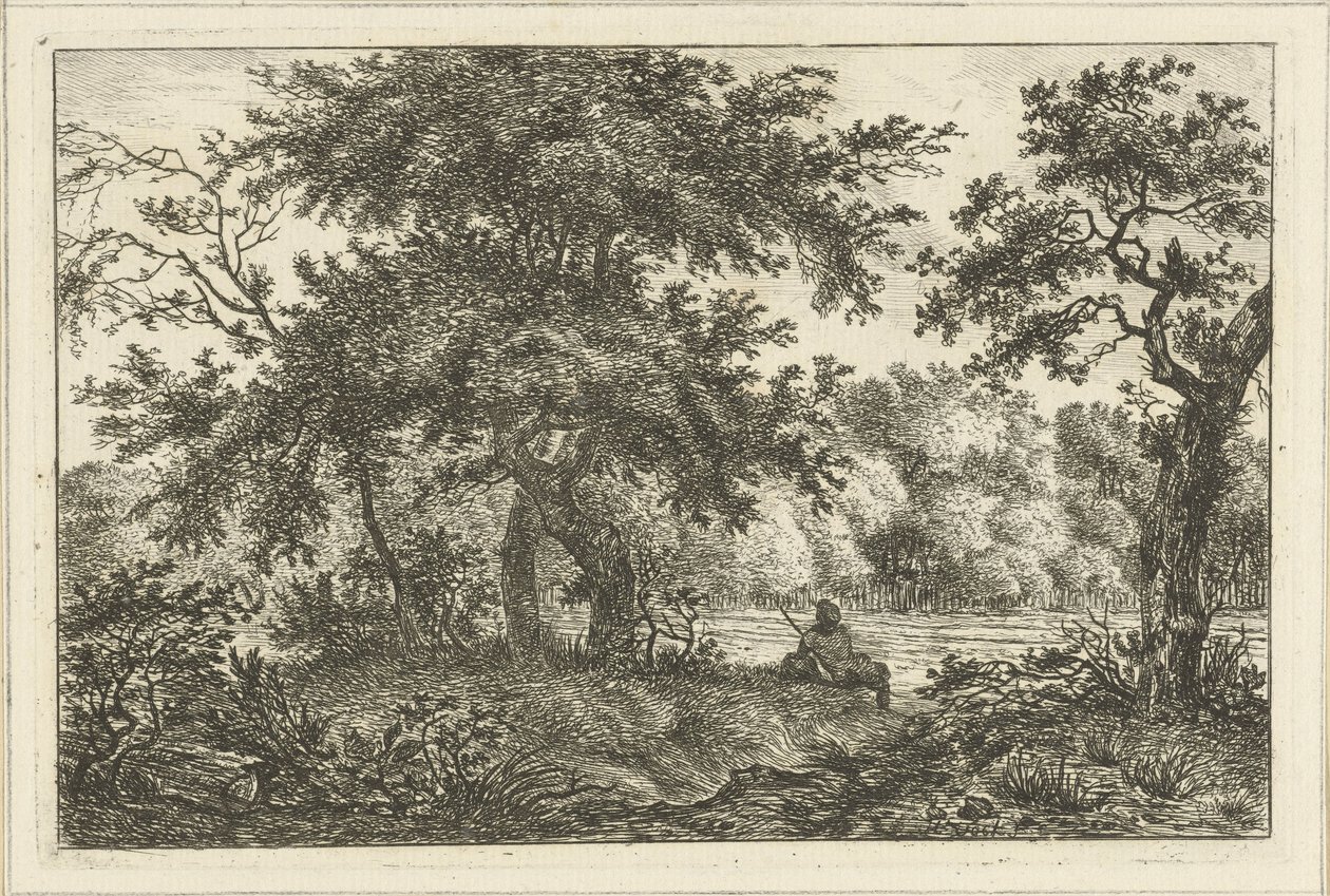 Adam ormanda dinlenme by Hermanus Fock