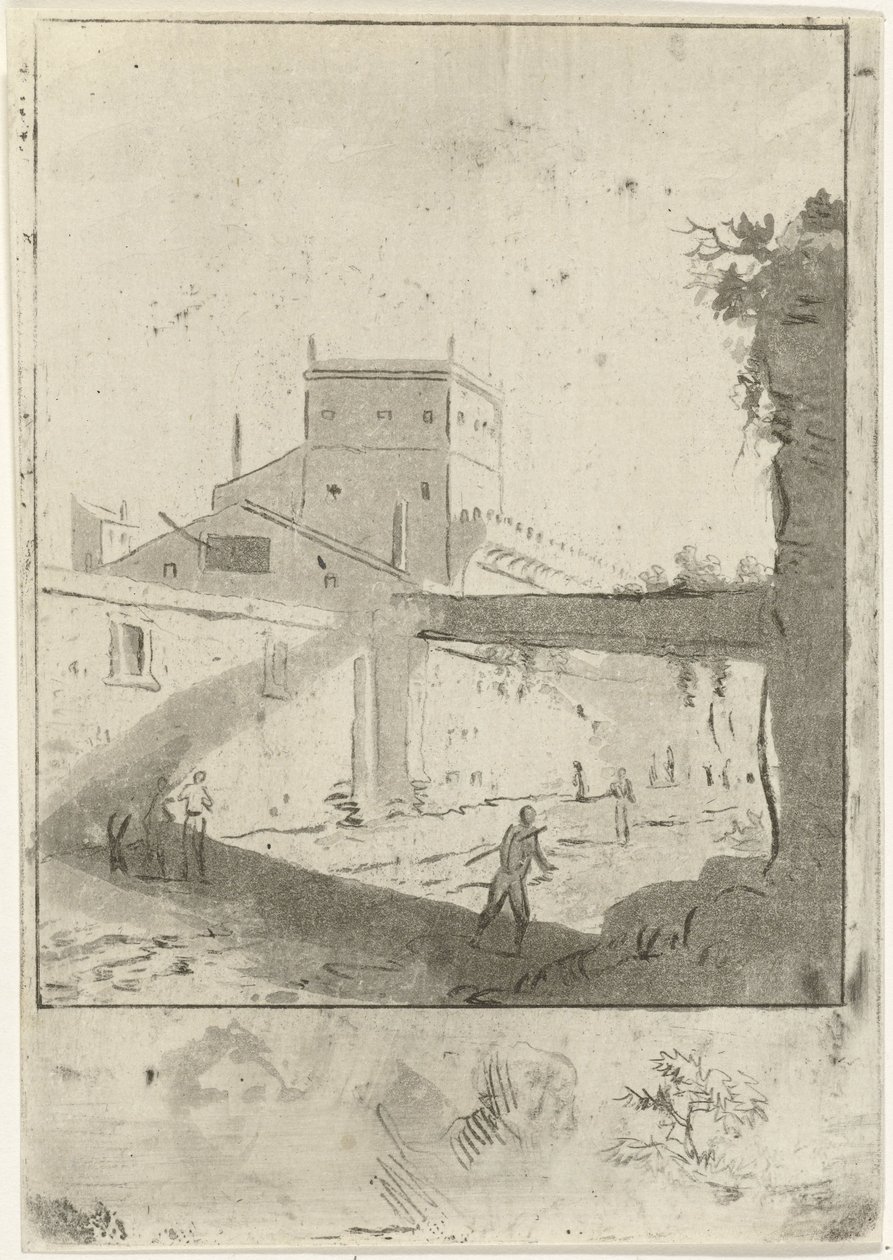 şehir manzarası İtalyan manzarası by Hermanus Fock