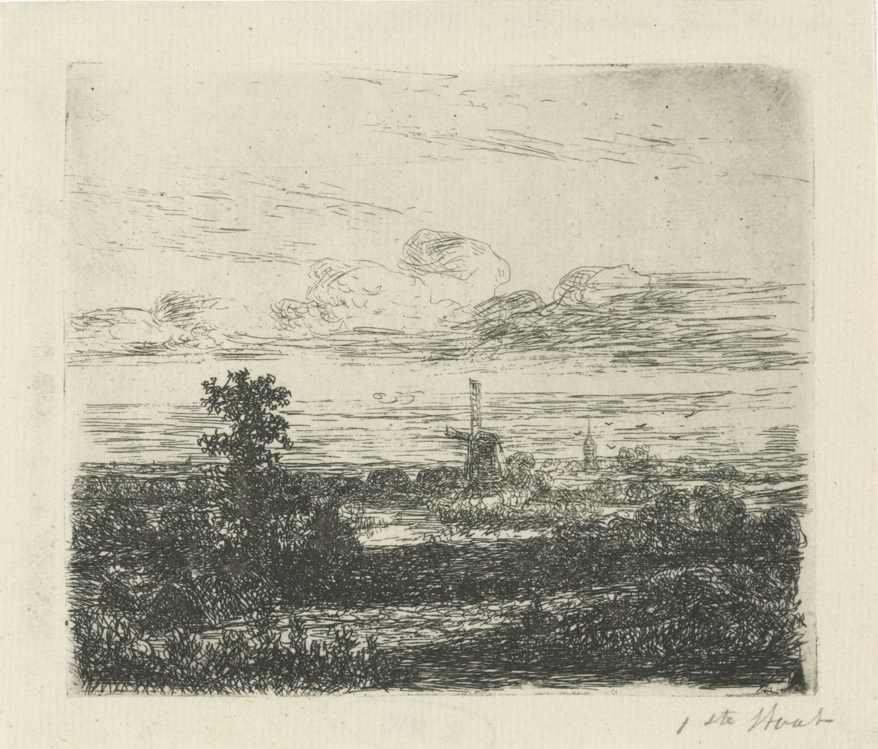 Bir değirmen ile manzara by Hermanus Jan Hendrik van Rijkelijkhuysen