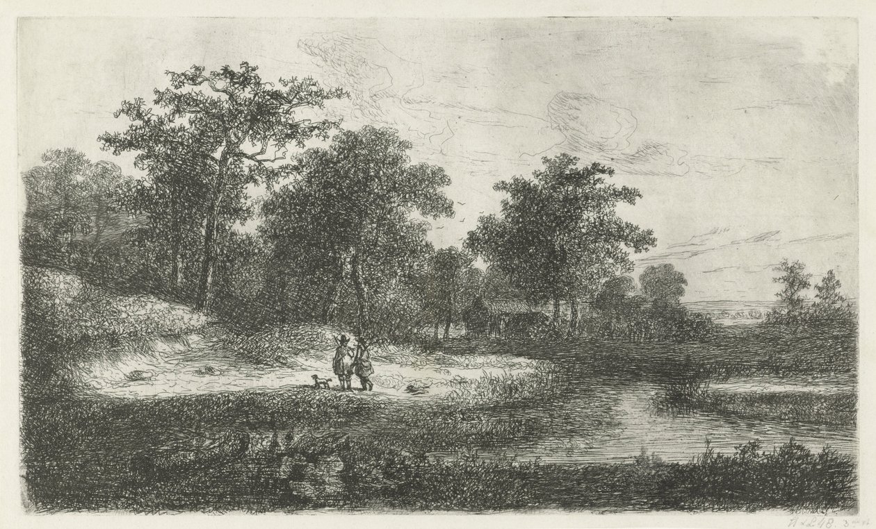 Bir vende iki avcı by Hermanus Jan Hendrik van Rijkelijkhuysen