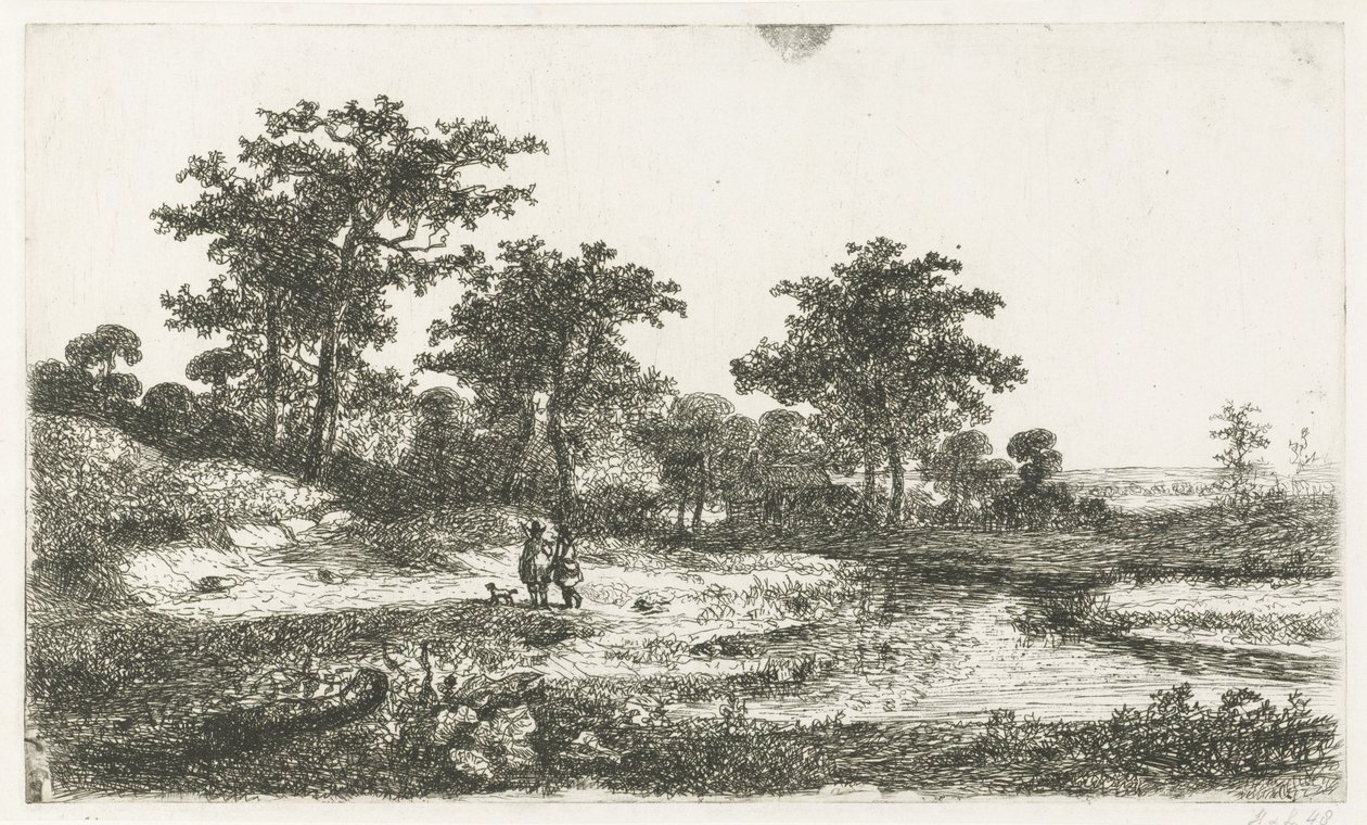 Bir vende iki avcı by Hermanus Jan Hendrik van Rijkelijkhuysen