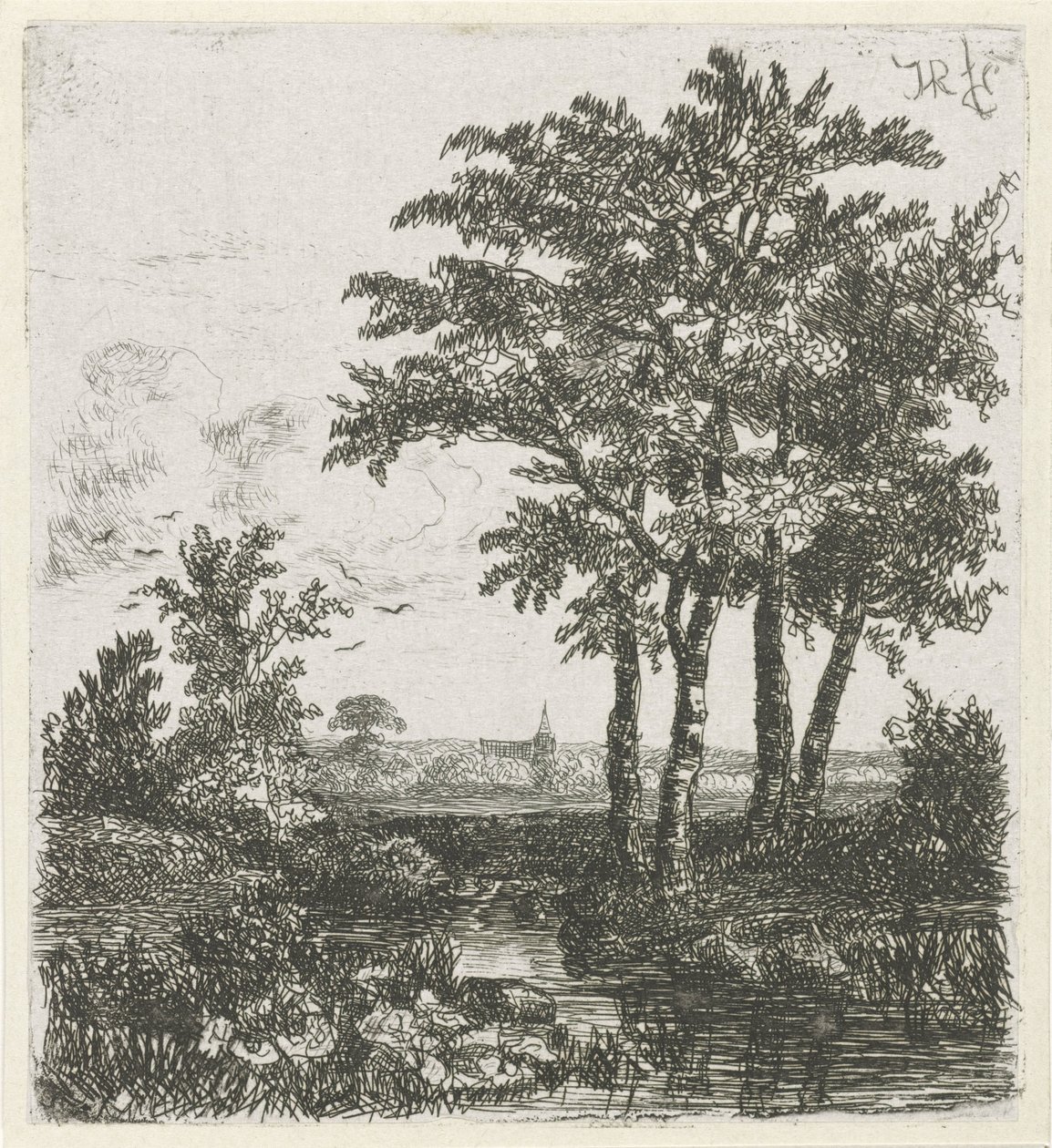 Bir hendekte dört ağaç by Hermanus Jan Hendrik van Rijkelijkhuysen