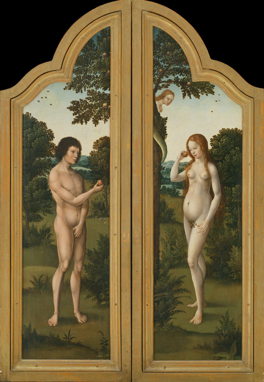 Adem ve Havva (ahşap üzerine resim) by Herri met de (c.1510 p.1550) Bles