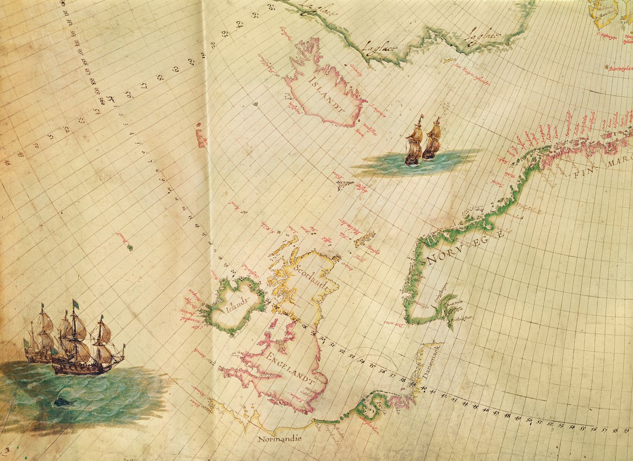 Bayan 1288 fol. 1 Polar Aurora, Hollanda Deniz Haritaları Koleksiyonu