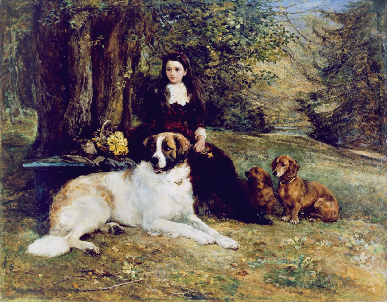 Köpekli Kız, 1884 by Heywood Hardy