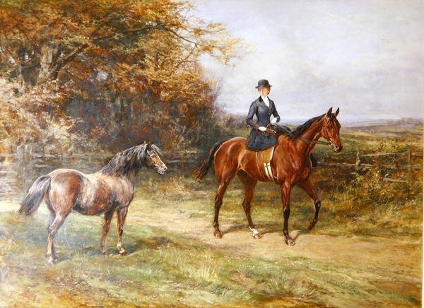 Lady Denman (1884-1954) (tuval üzerine yağlı boya) by Heywood Hardy