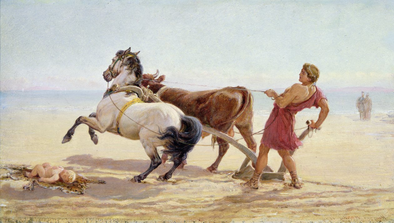 Ulysses denizin kumlarını sürüyor by Heywood Hardy