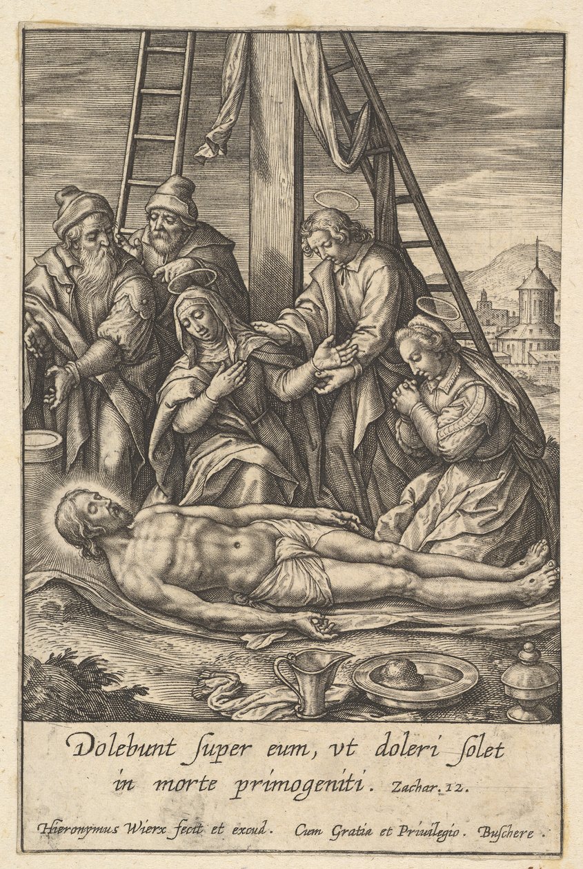 Ağıt, 1619'dan önce. by Hieronymous Wierix