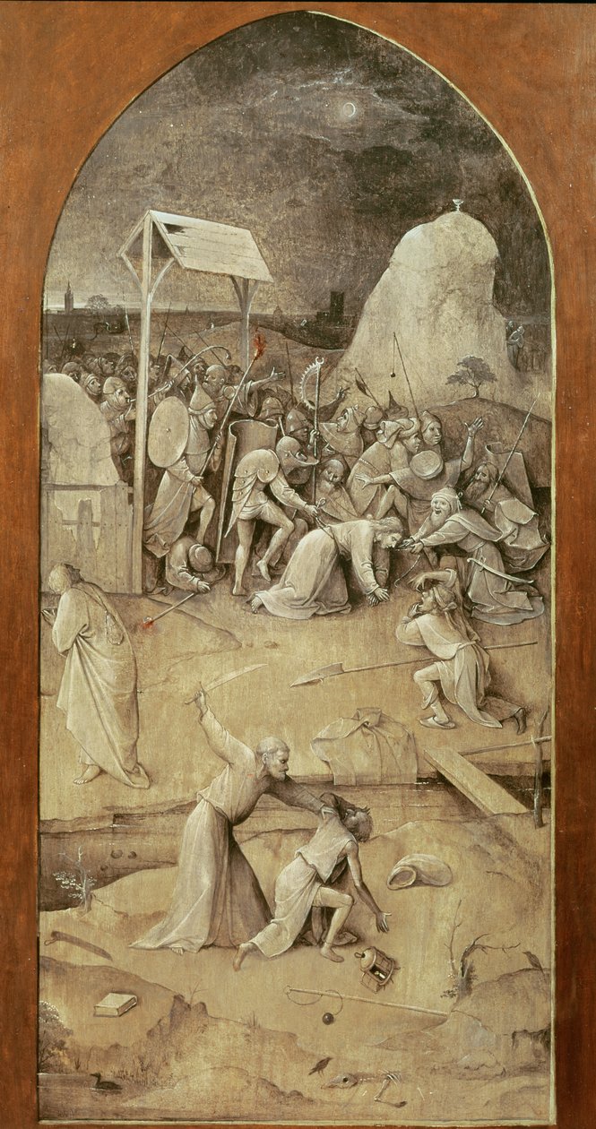 Christ on the Road to Calvary, from the Temptation of St. Anthony triptych (outside of left panel)  (see also 821, 35965, 44162, 59834 und 67839) by Hieronymus Bosch
