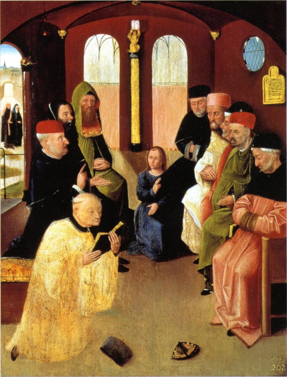 İsa, restorasyondan sonra tapınaktaki doktorlarla tartışıyor by Hieronymus Bosch