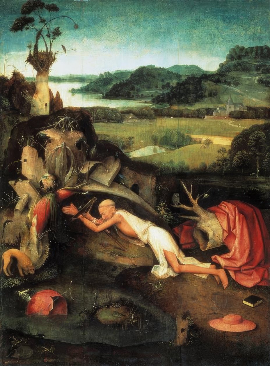 Aziz Jerome dua ederken by Hieronymus Bosch