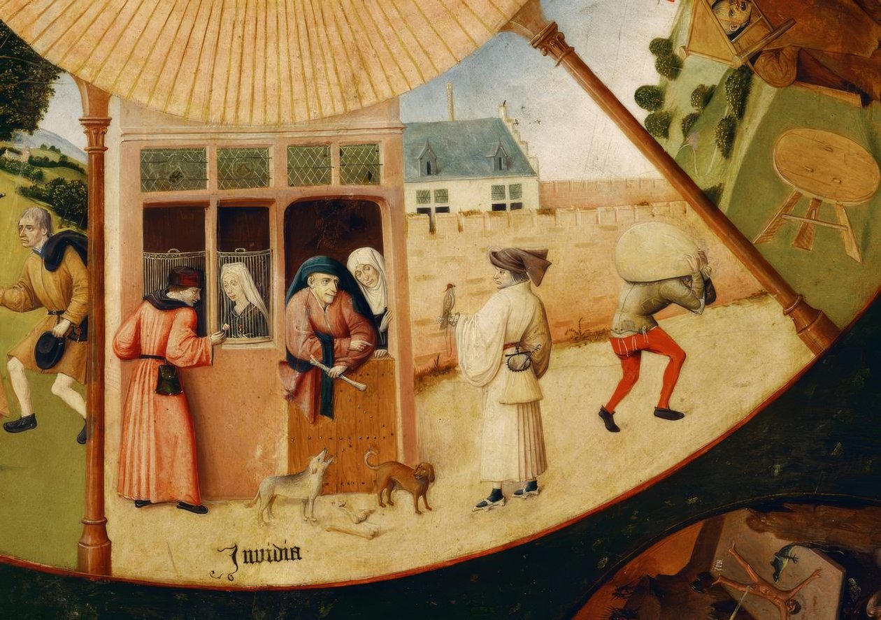 Yedi büyük günah ve son dört şey by Hieronymus Bosch