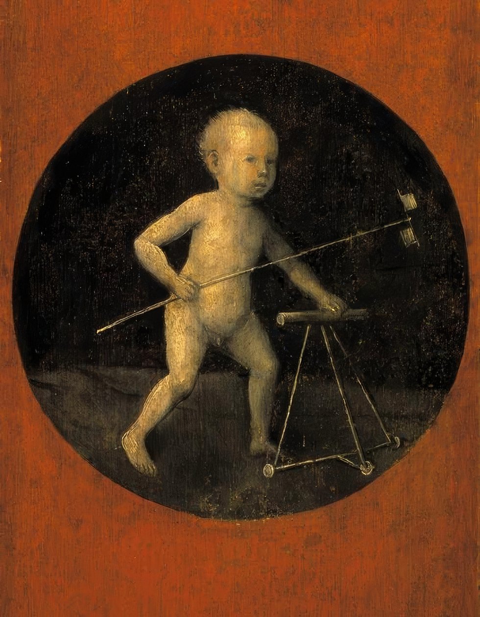 Fırıldak ve koşu bandı olan çocuk by Hieronymus Bosch