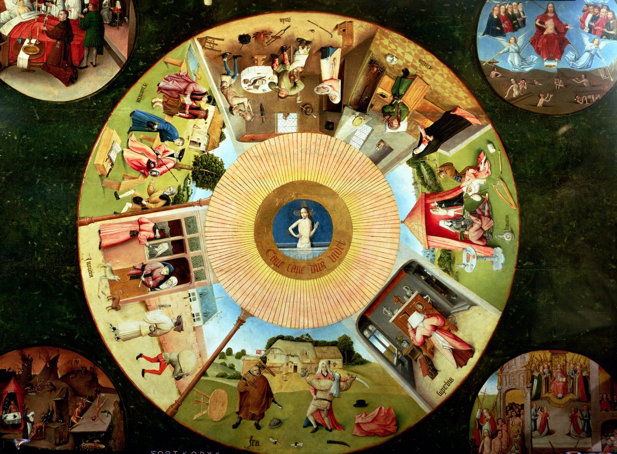 Yedi Ölümcül Günah ve Son Dört Şey Masası (169586 detayı) by Hieronymus Bosch