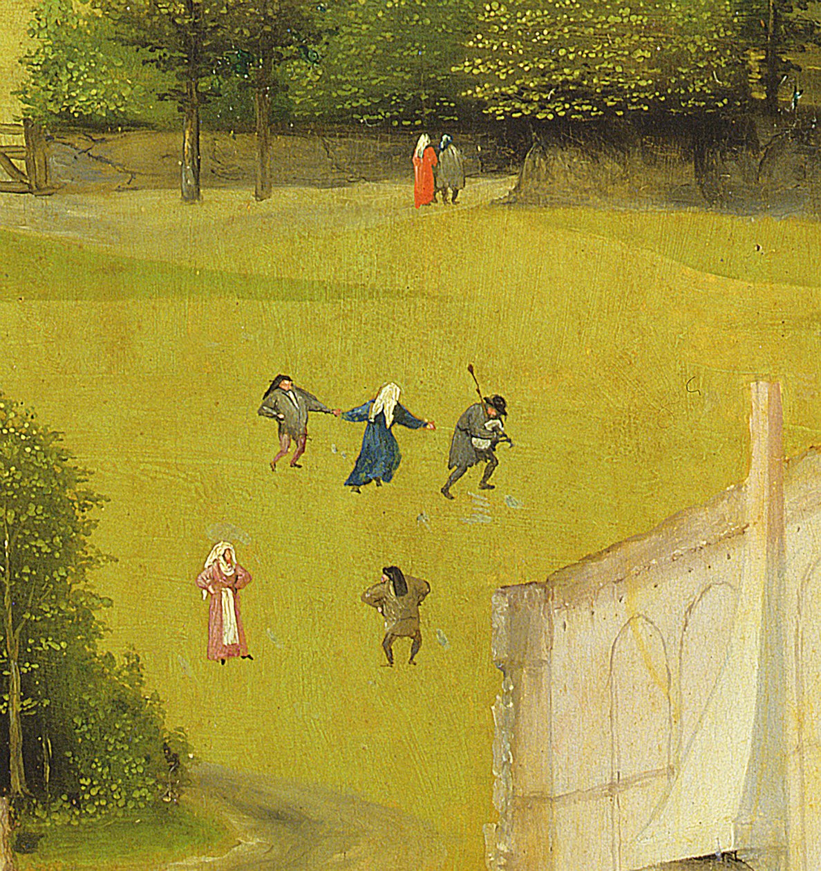 The Adoration of the Magi, smáatriði í bakgrunnsmynd, 1510 olía á spjaldið smáatriði 3427 by Hieronymus Bosch