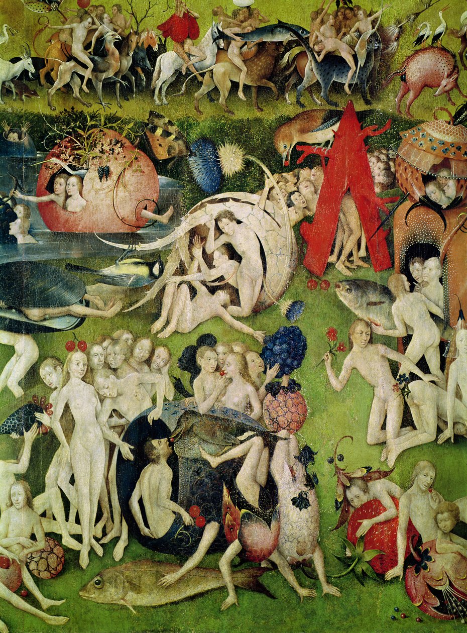 Dünyevi Zevkler Bahçesi: Lüks Alegori, orta panel detayı, c.1500 by Hieronymus Bosch