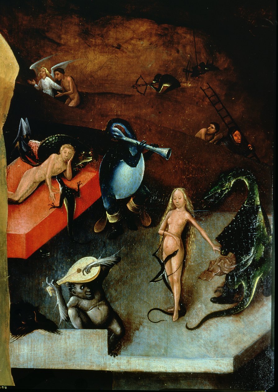 Son Yargı (altarpiece) (Müzik Aletleri detayı) by Hieronymus Bosch