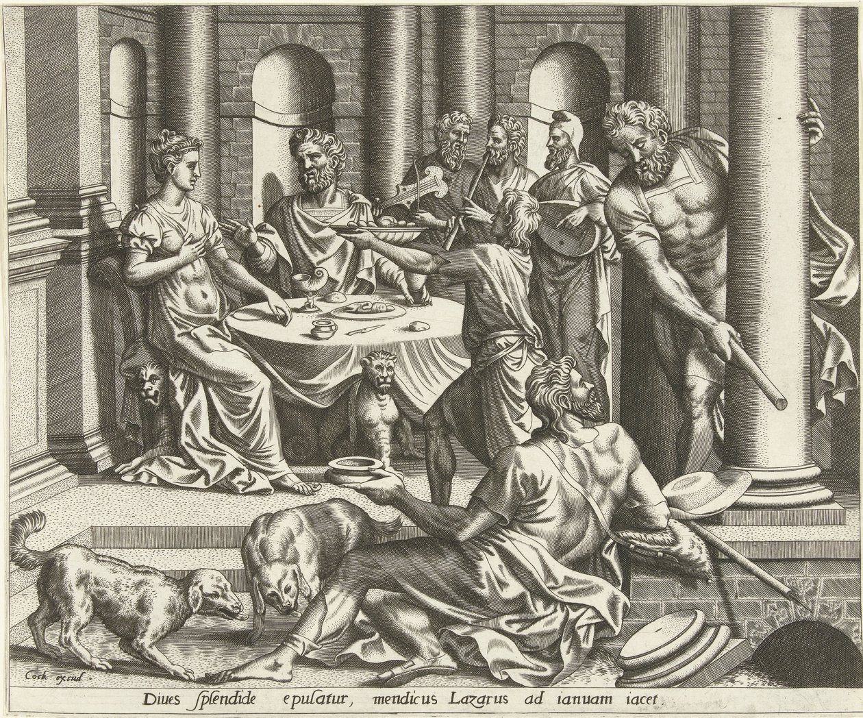 Zengin Adam ve Fakir Lazarus by Hieronymus Cock