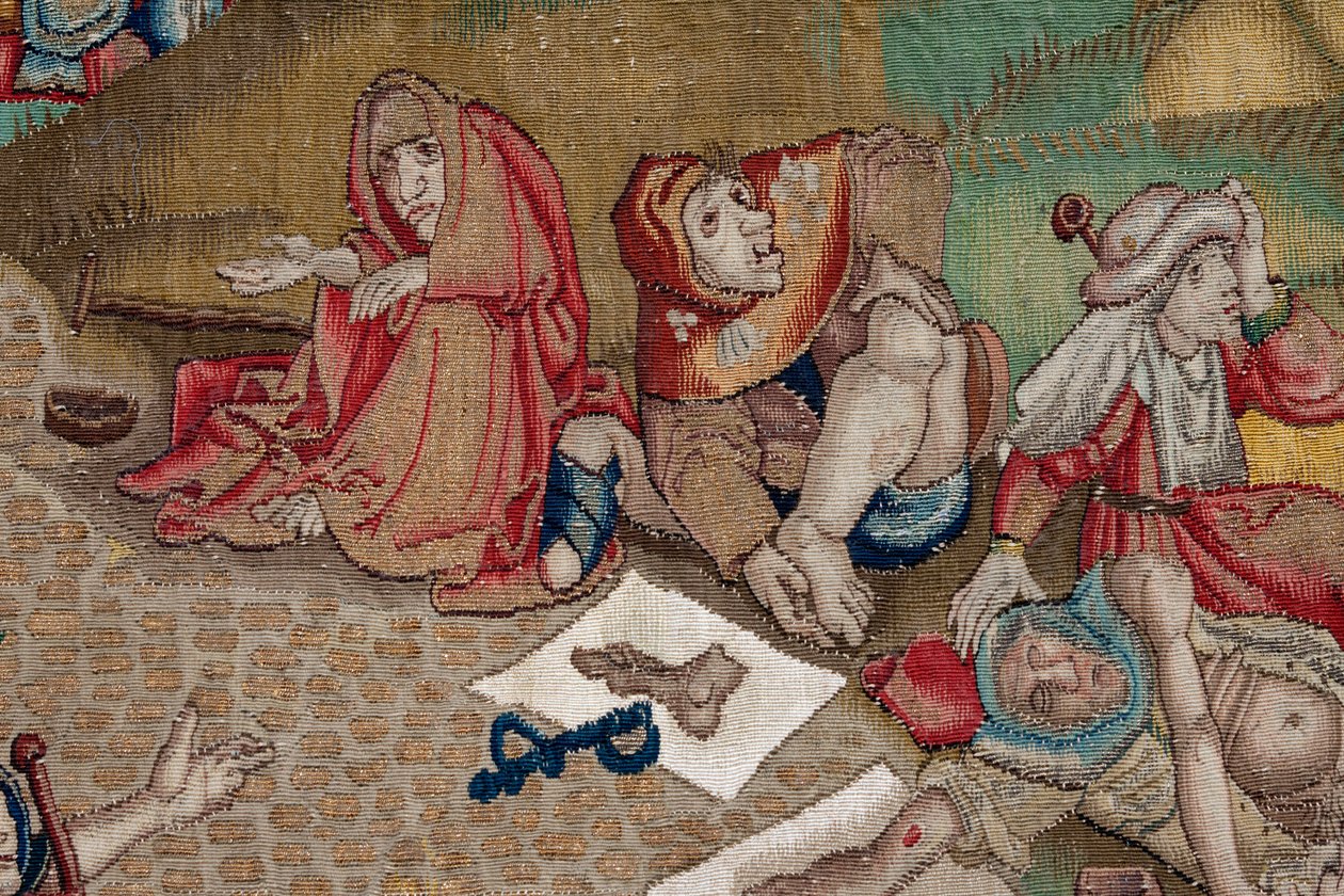 Hieronymus Bosch'un çalışmasından ilham alan goblen, yaklaşık 1560 (altın, gümüş, ipek ve yün) by Hieronymus (after) Bosch