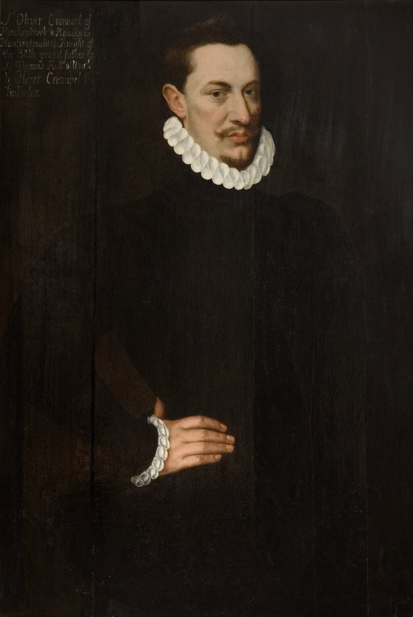 Sir Oliver Cromwell, c.1580 (panelde yağlı boya) by Hieronymus (circle of) Custodis