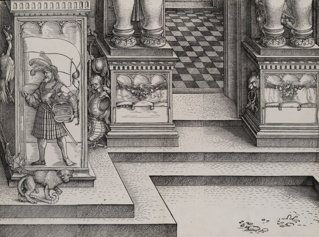 Sağ Portala Giriş Yolunun Alt Kısmı Die Porten des Adels ve Dış Ri..., 1515. by Hieronymus Andreae