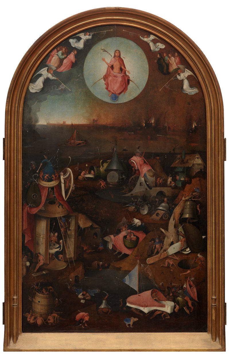 Son Yargı'nın orta paneli (panel üzerine yağlı boya) by Hieronymus Bosch