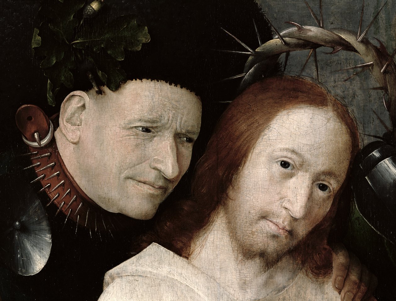 İsa Alay Edildi (Dikenli Taç) c.1490-1500 (panel üzeri yağlı boya) (29114 detayı) by Hieronymus Bosch