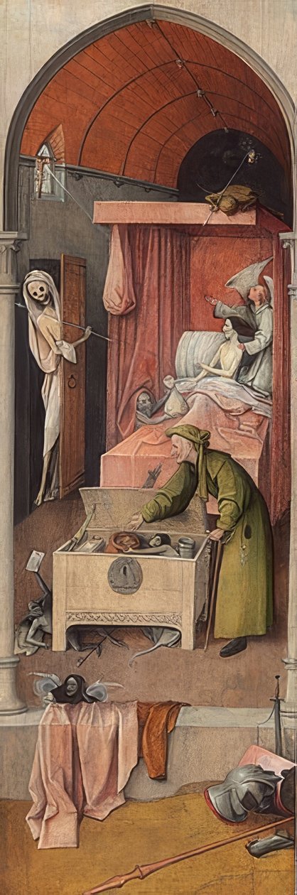 Ölüm ve huysuzluk. 1485/1490 civarında by Hieronymus Bosch