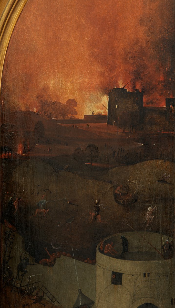 Kıyamet Günü'nün sağ panelinin detayı (panel üzeri yağlı boya) by Hieronymus Bosch