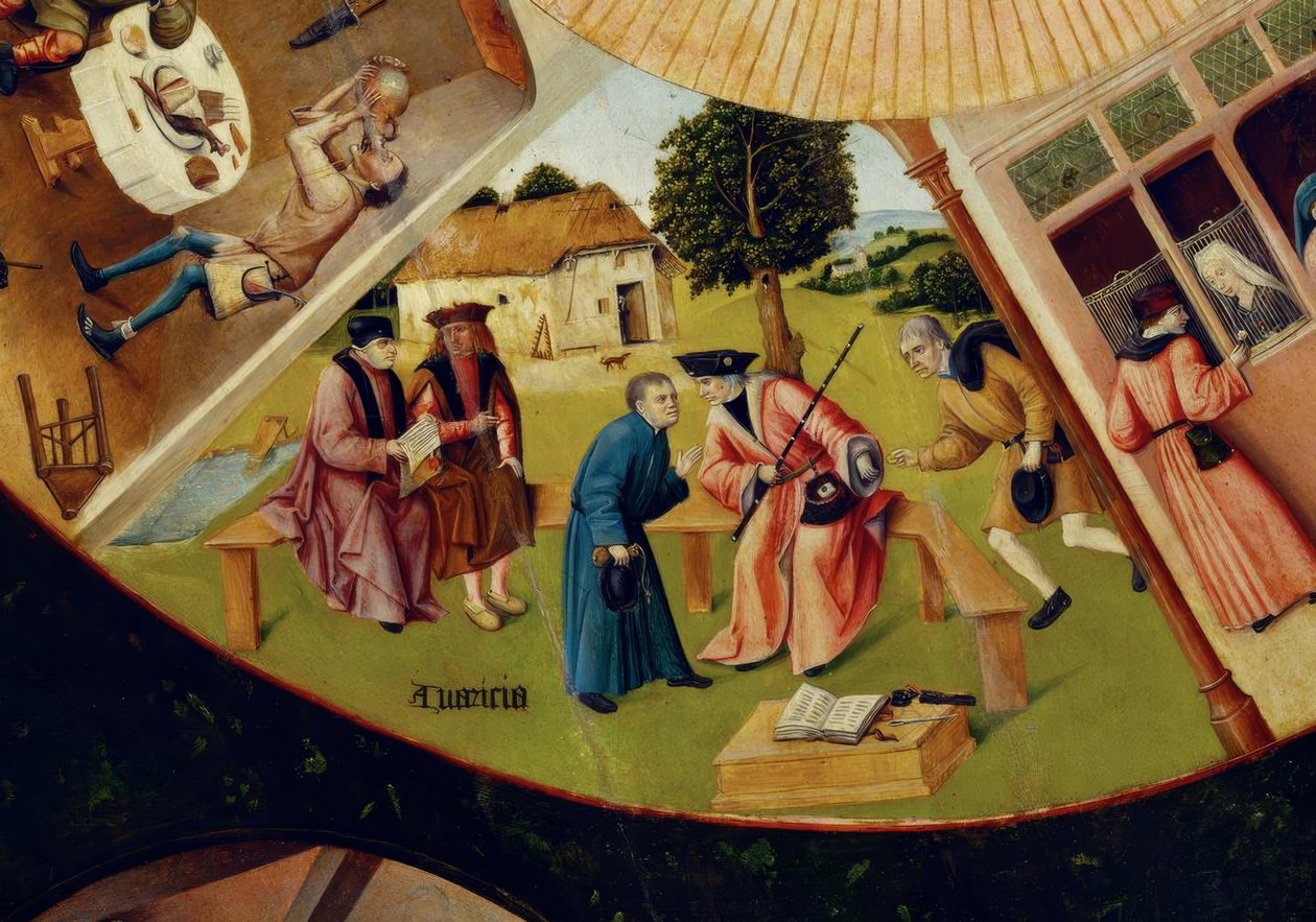Yedi büyük günah ve son dört şey by Hieronymus Bosch