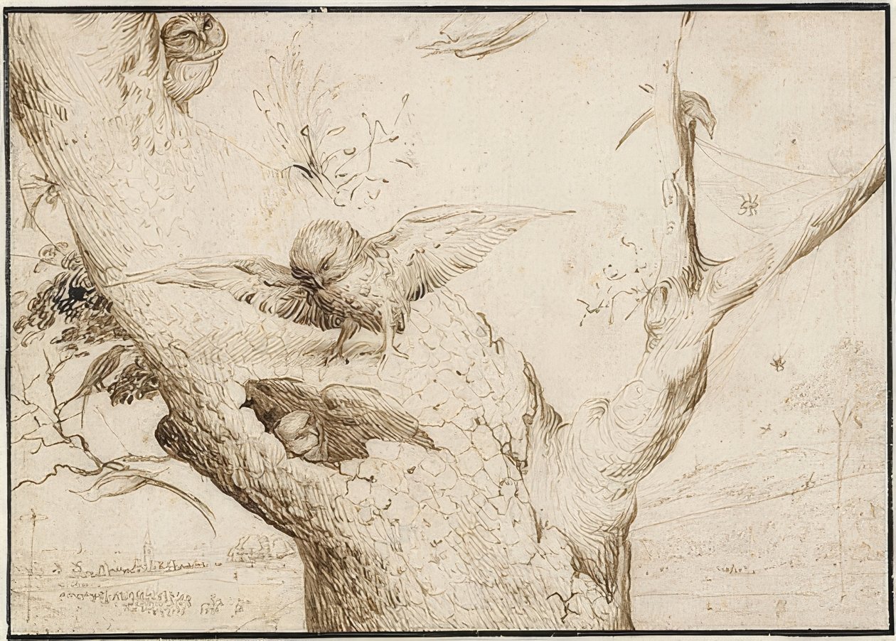 Eulennest. 1505-10 by Hieronymus Bosch