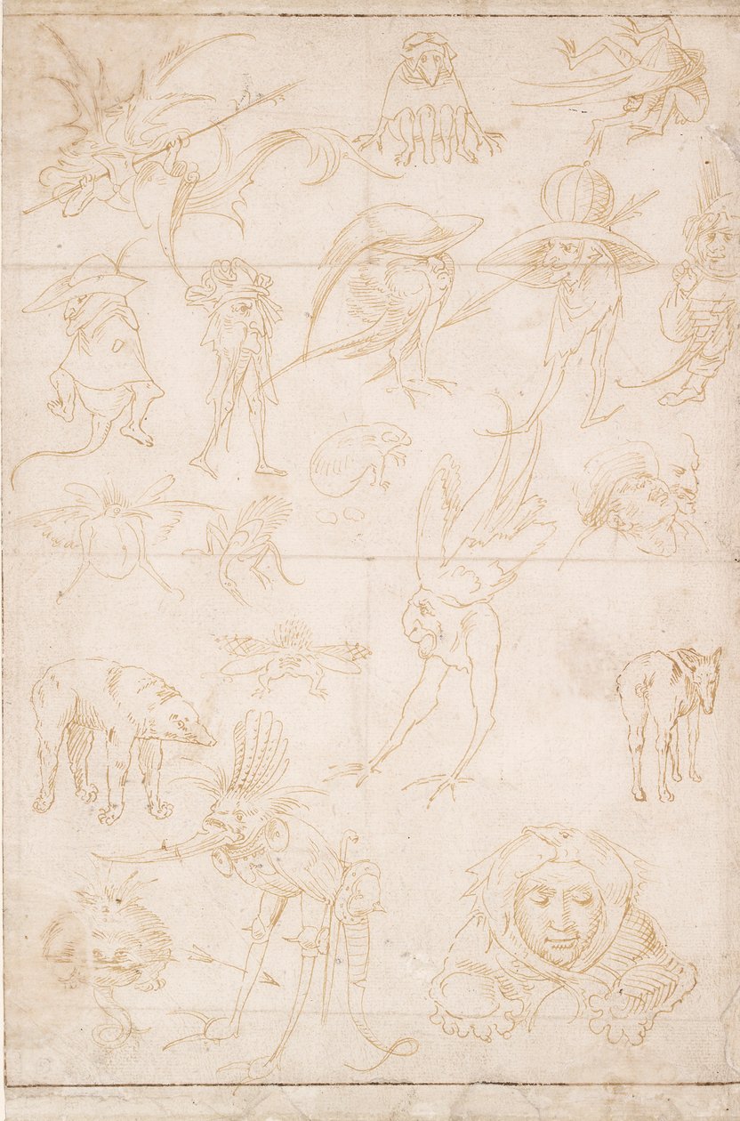 Grotesk Çalışmalar, c1500-1520 by Hieronymus Bosch
