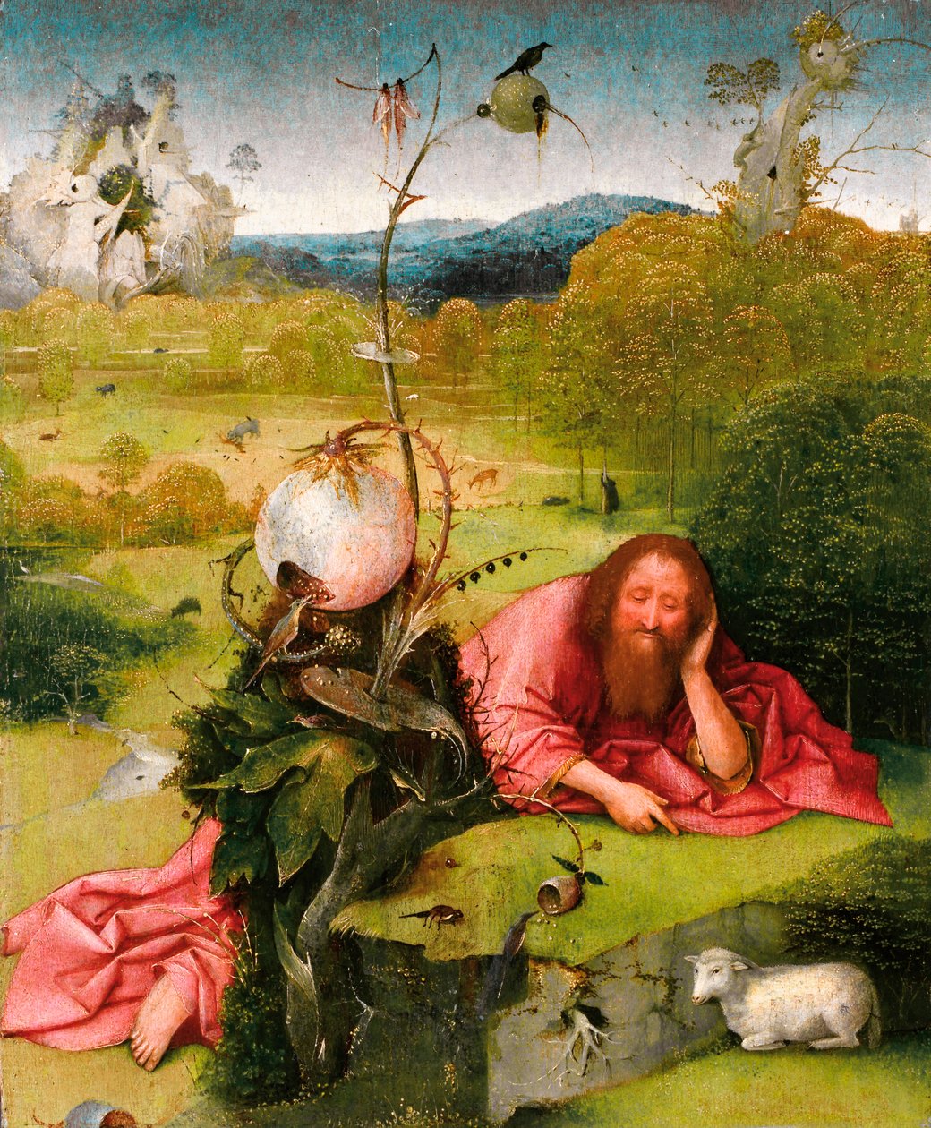 Vaftizci Yahya Çölde, Geç 15. Yüzyıl. by Hieronymus Bosch